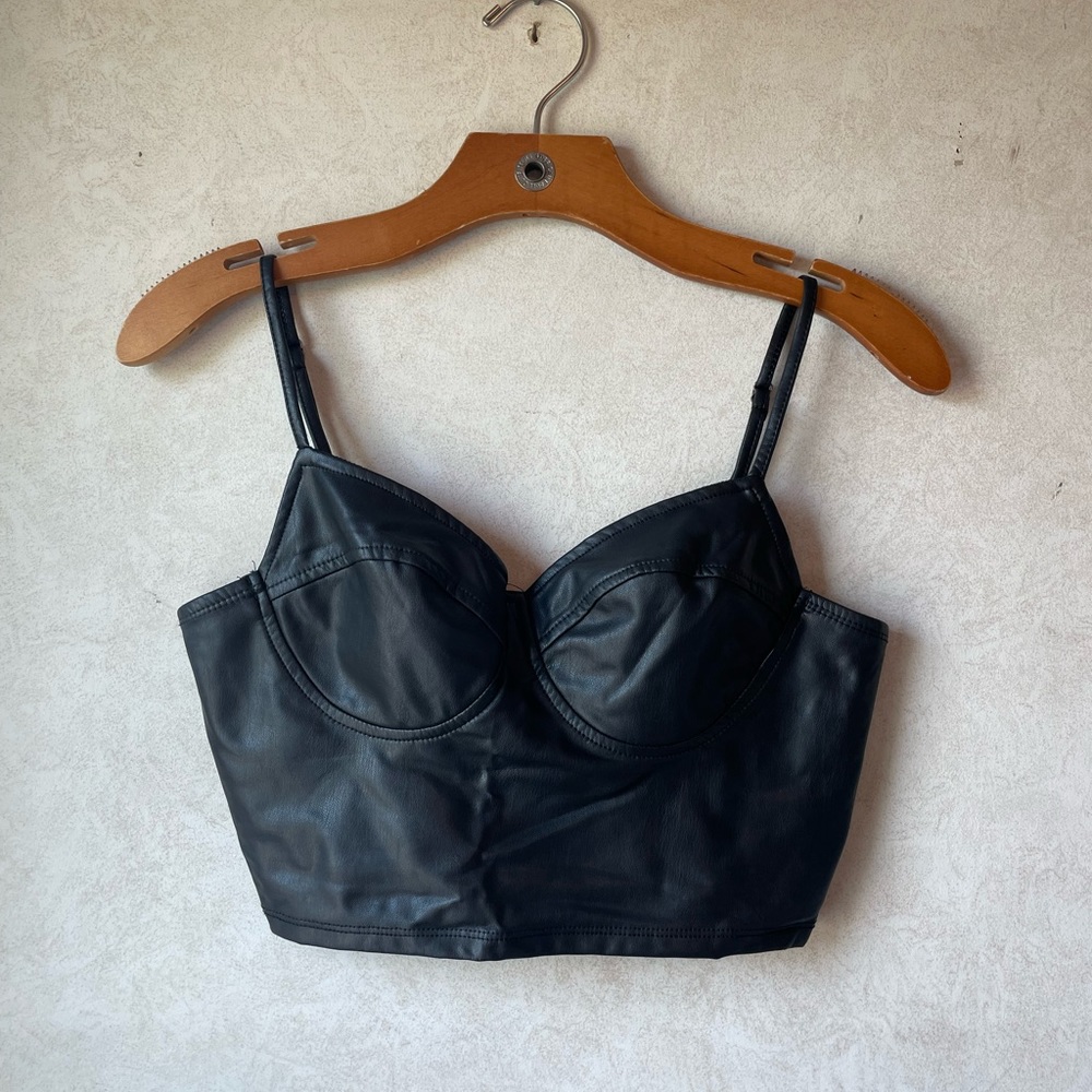 leather crop top